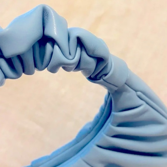 JW Pei Ruched Hobo Structured Handbag in Light Blue NWOT - Picture 6 of 9